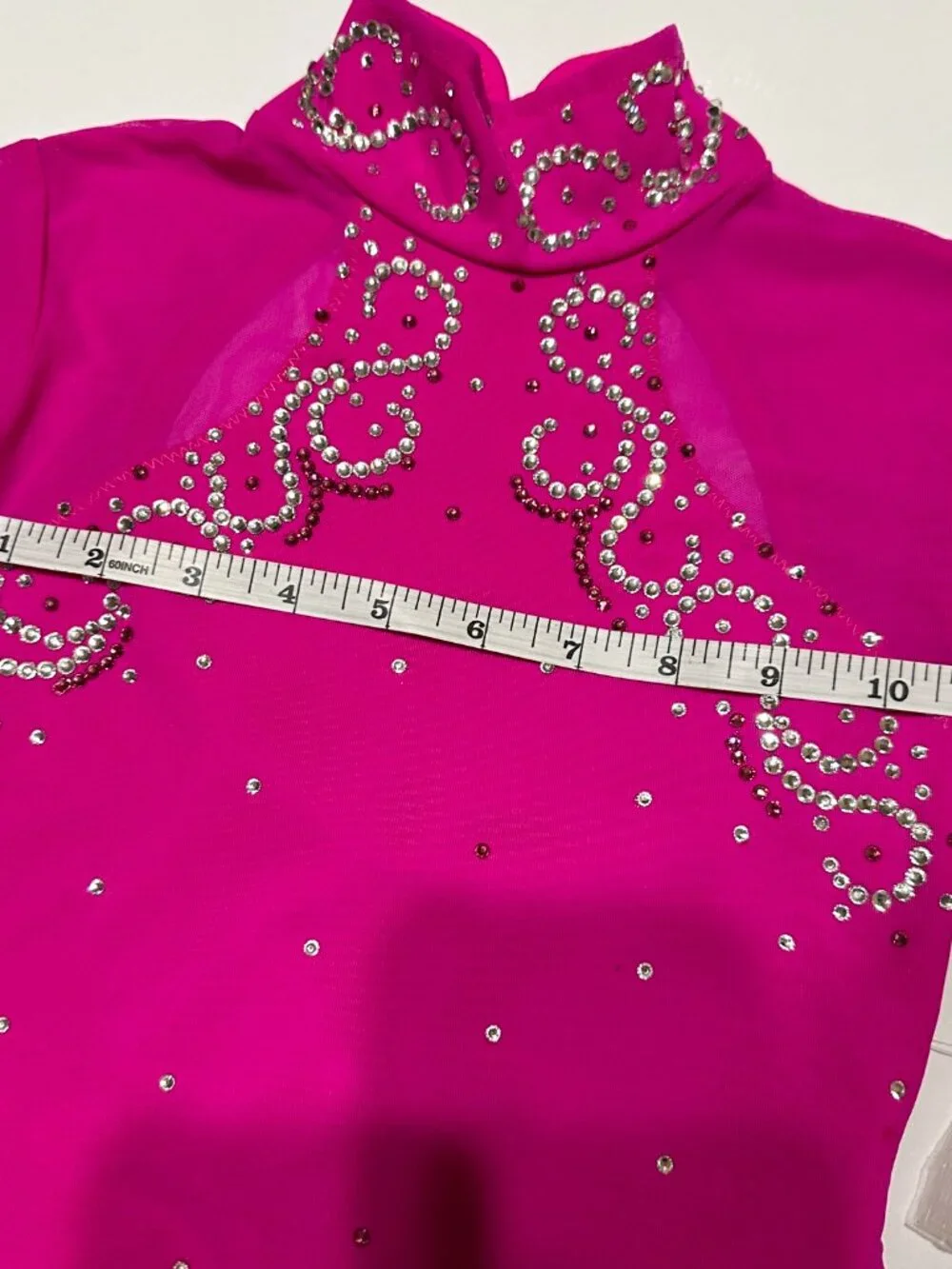 New Plum pink Crystal Figure Skating Dress Girl 8 (4~6T)